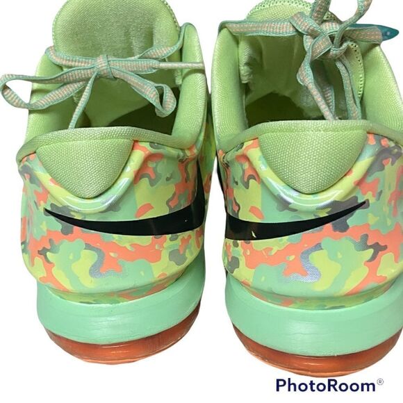 Nike KD VII 7 Easter Liquid Lime Viper Green Black Glow Shoes Sz 7Y - Picture 2 of 11